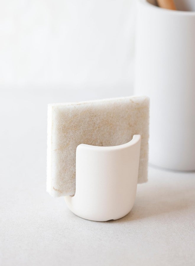 Selegna Diatomaceous Earth Sponge Holder - Drying Rack, Absorbent Stone Kitchen Sink Organizer, Beige (Small) - Image 4
